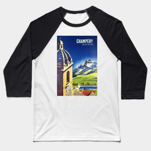 Champéry, Valais ,Suisse,Travel Poster Baseball T-Shirt